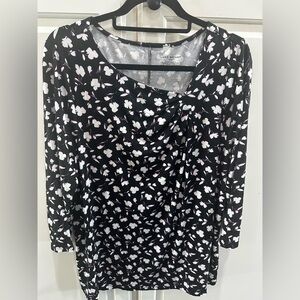 Lane Bryant illusion Collection 3/4 sleeve floral top